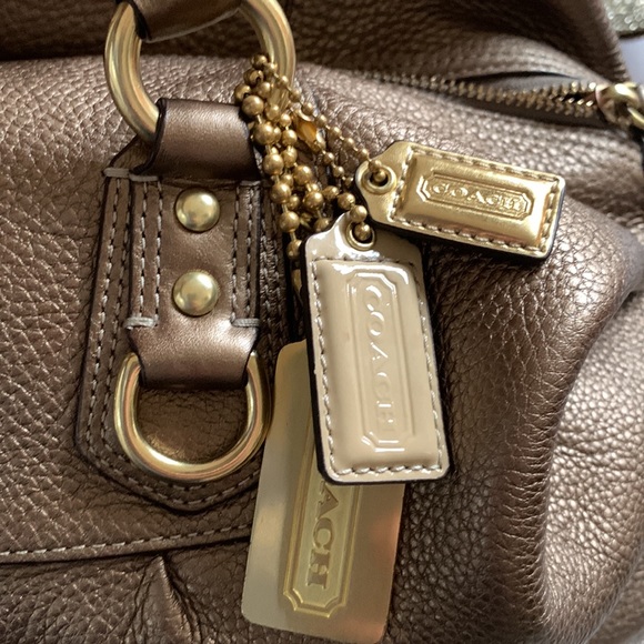 Coach Bronzed Pebbled Leather Handbag - Picture 3 of 8